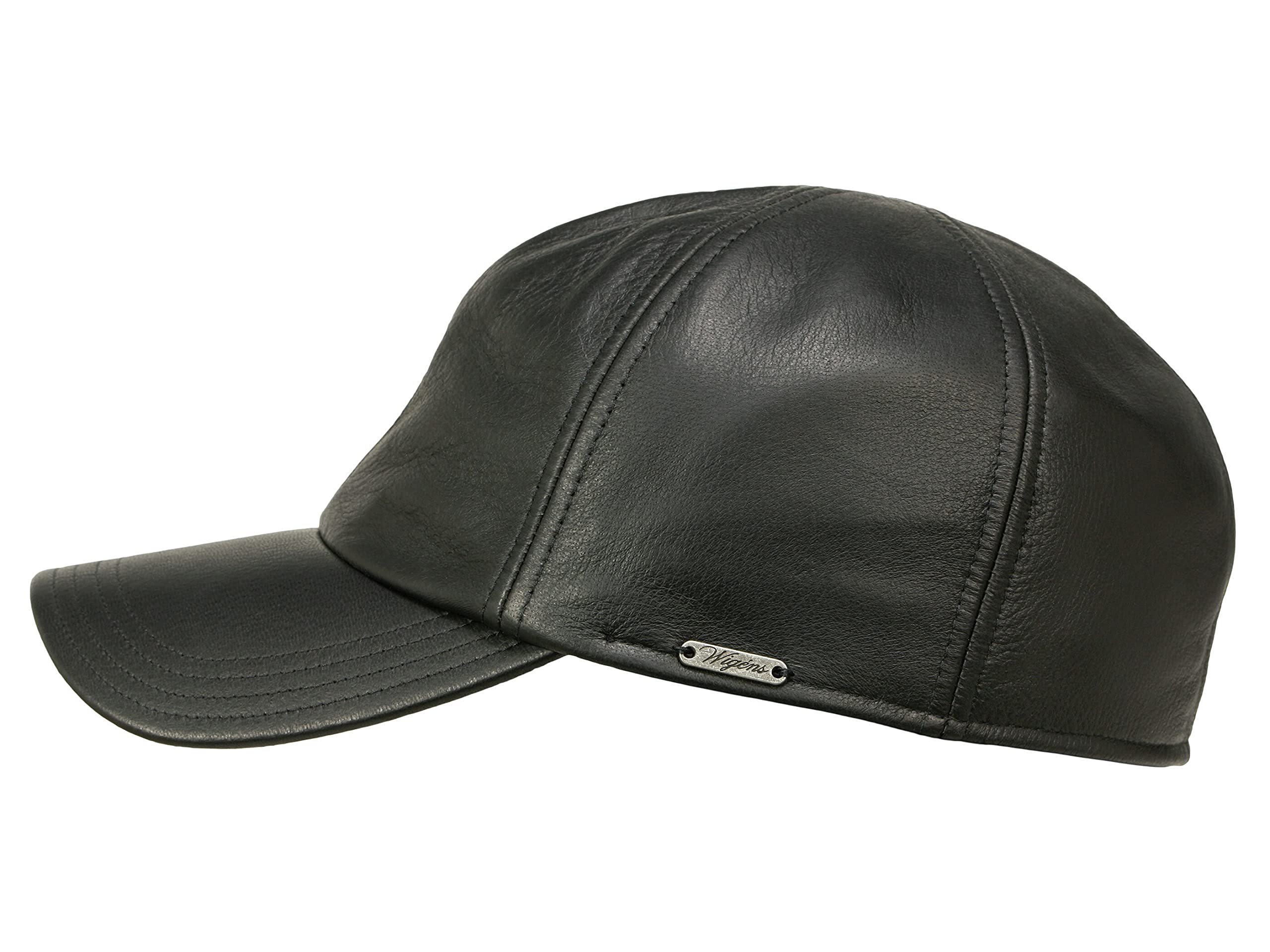 Wigens Men's Elk Leather Baseball Cap with Tuckaway Earflaps - Classic Style for Outdoor, Hunting, and Winter Wear (130013)