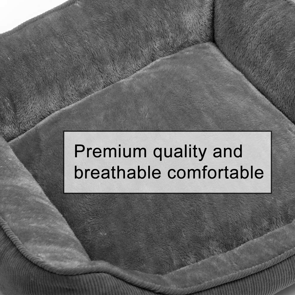 Hollypet Soft Breathable Cat Bed & Small Dog Bed - Cozy Pet Sleeping Cushion for Cats & Puppies, Dark Grey (55 x 45 x 15cm) - Perfect for Indoor Lounging, Crate Training & Nap Time Comfort