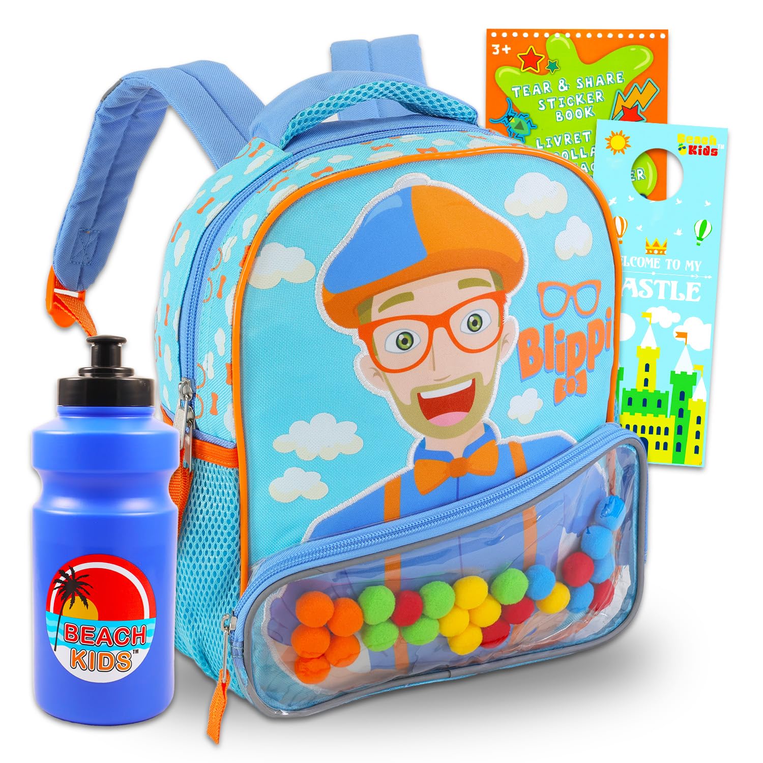 Blippi Mini Backpack for Kids - Cute Preschool Backpack Set with 12