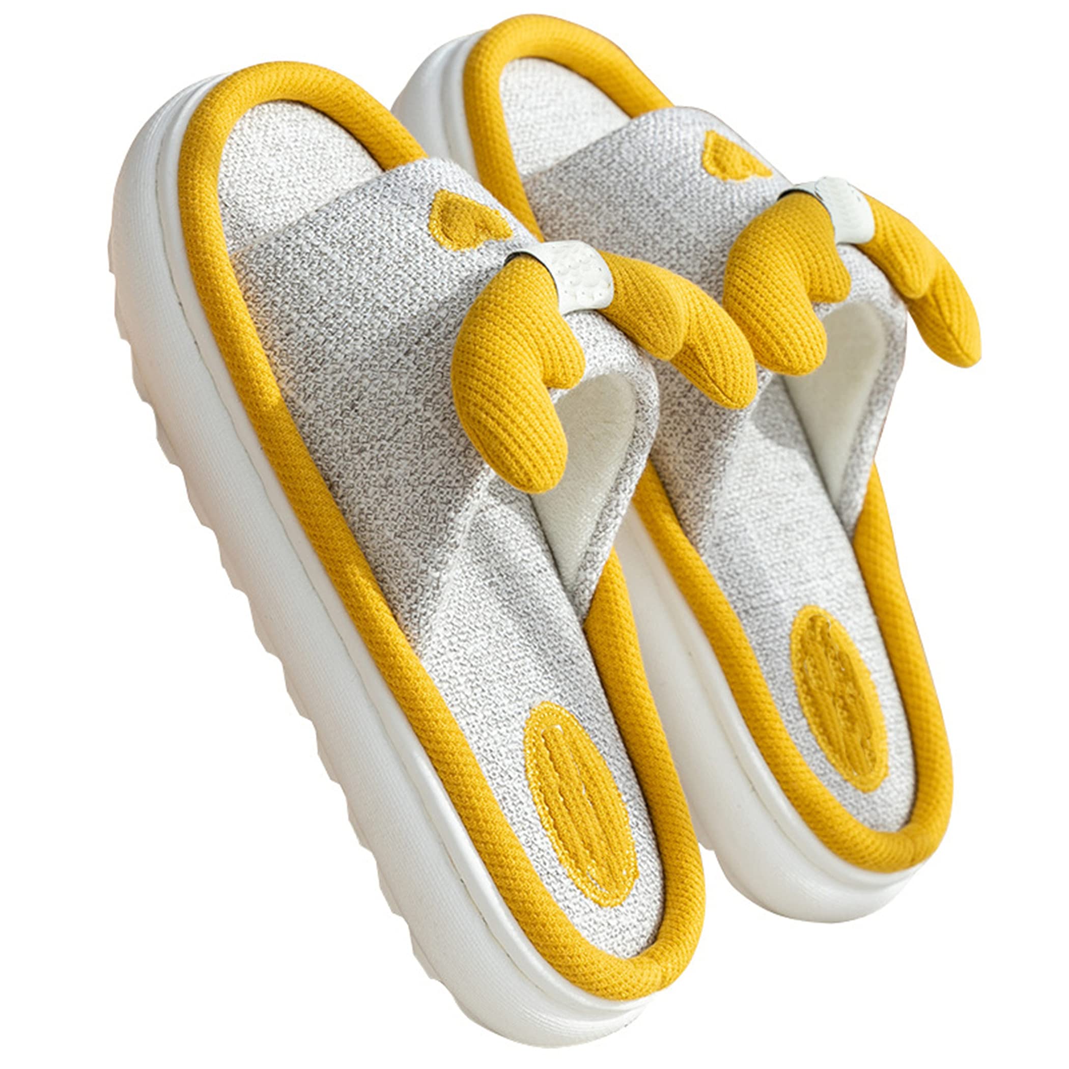 **Women's Cute Elk Animal Slippers - Open Toe Linen House Shoes for Spring & Fall - Cozy Home, Lounge & Indoor Comfort**