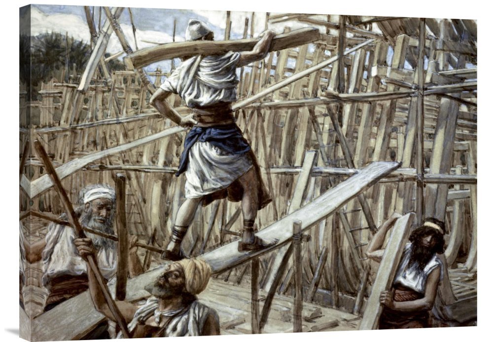 James Tissot The Building of The Ark Gallery Wrap Canvas Art Print - Premium Giclee Reproduction Wall Decor for Living Room, Bedroom & Office