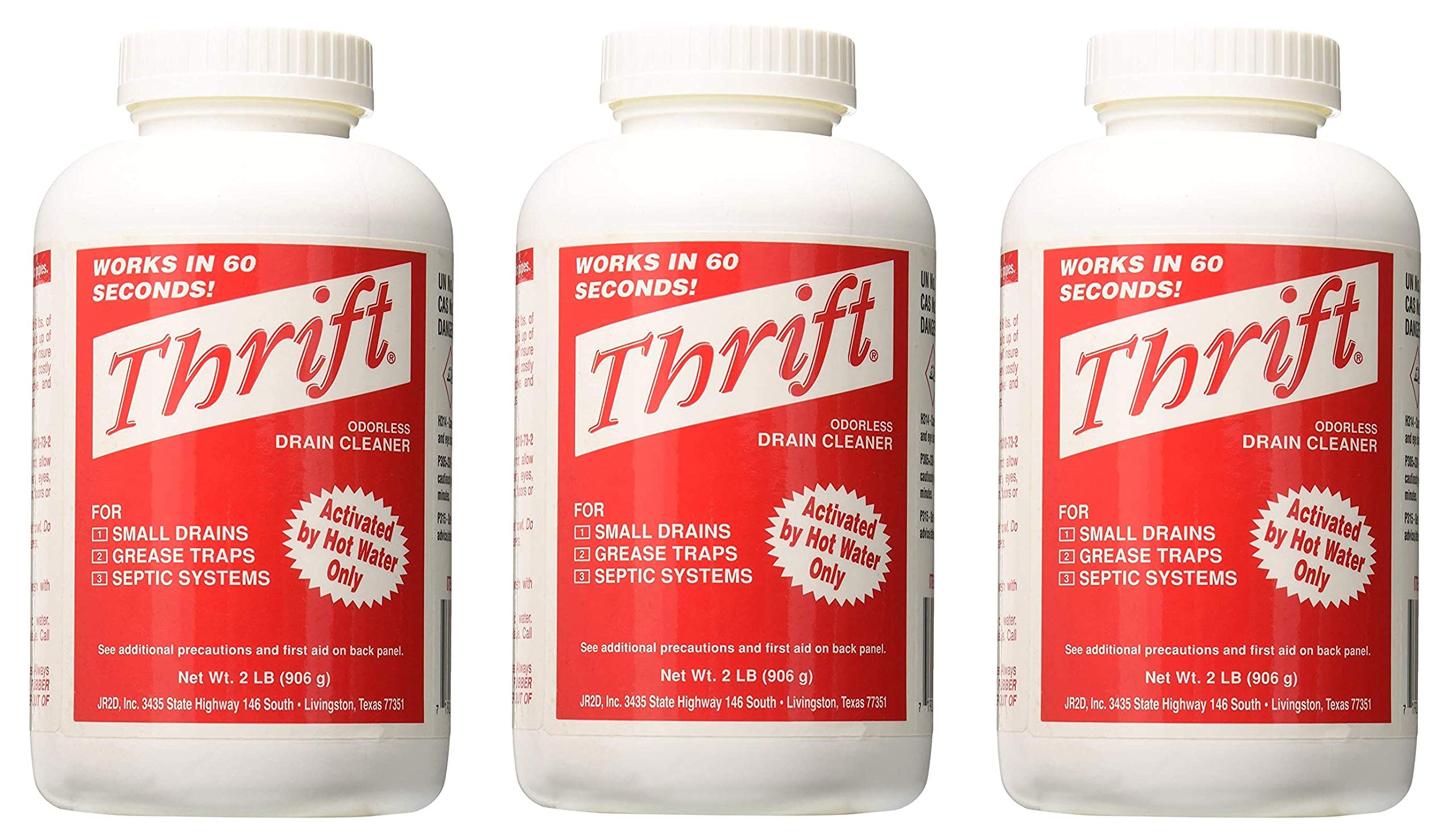Thrift Marketing GIDDS-TY-0400879 Heavy Duty Drain Cleaner - 2 lb (3-Pack) - Fast Clog Removal for Kitchen Sinks, Bathroom Drains & Shower Pipes