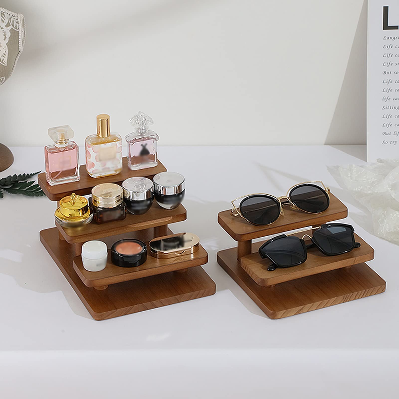 Wooden Eyeglass Display Stand - Multi-Purpose Glasses & Jewelry Organizer for Home Decor (Size: 4) | Perfect for Retail Stores, Bedroom Vanity & Gift Packaging
