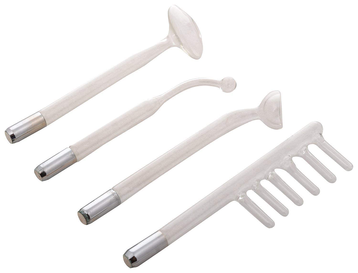 High Frequency Electrotherapy Glass Tubes for Skin Care & Facial Rejuvenation - Professional Salon & Home Use - Crescent Shape with Dot Point Design