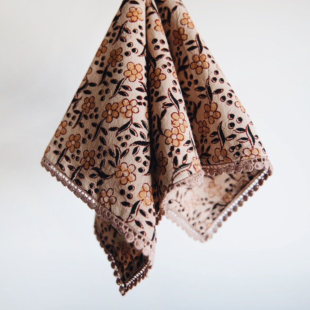 Hand Block Printed Cotton Table Linens - Organic & Eco-Friendly Table Runners, Placemats & Napkins for Dining Room & Wedding Decor