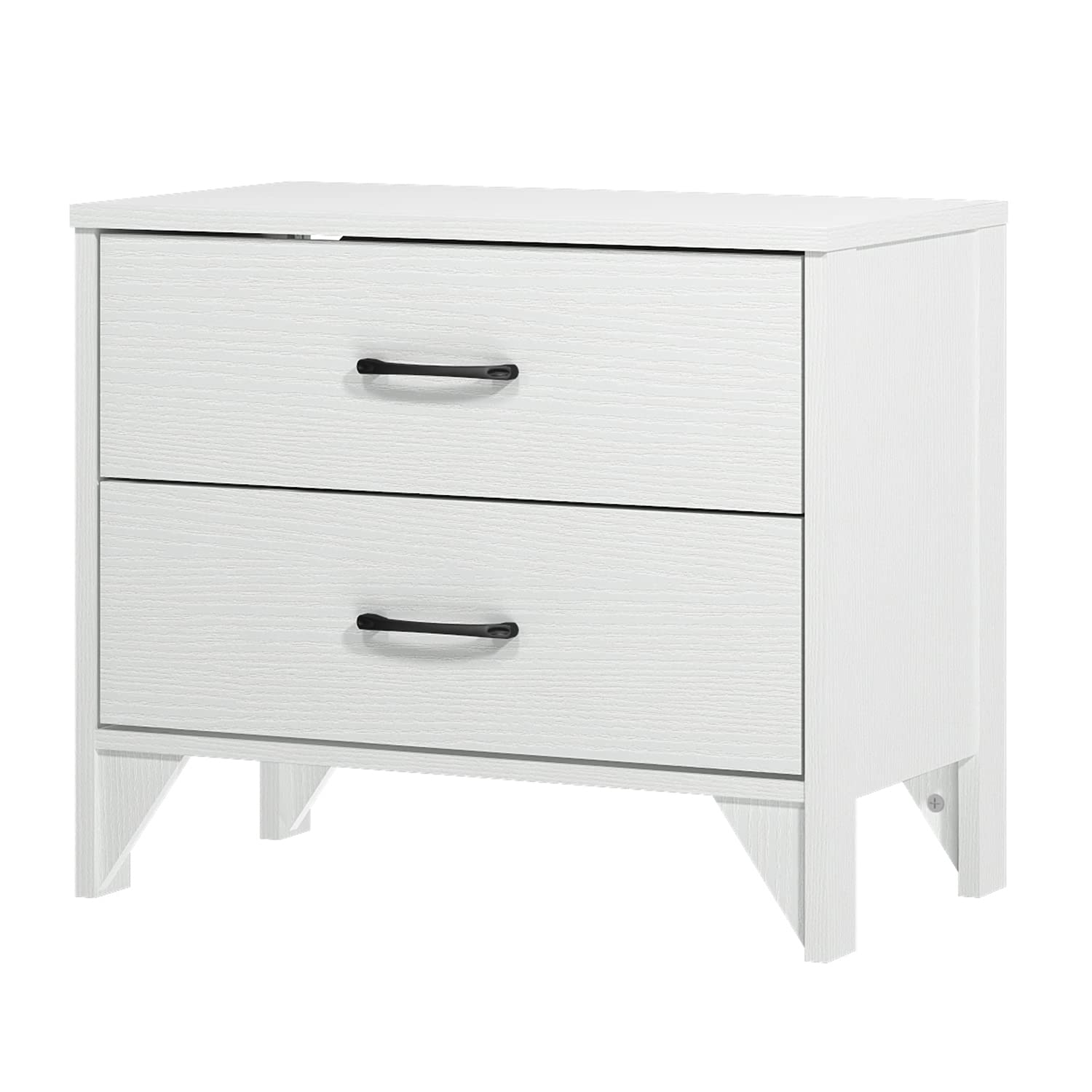 Panana 2/3/4/5/6 Drawer Wooden Dresser - White 2-Drawer Storage Cabinet for Bedroom, Living Room & Office - Solid Wood Chest of Drawers for Clothes, Toys & Home Organization
