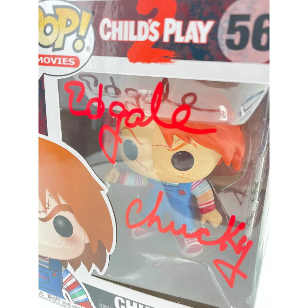 Chucky Funko Pop #56 Signed by Ed Gale, Alex Vincent & Edan Gross - JSA COA Authenticated - Child's Play Horror Collectible - Perfect for Horror Fans & Movie Memorabilia Collections
