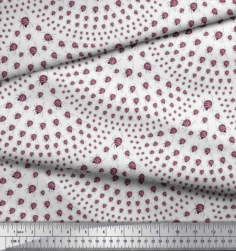 Soimoi Moss Georgette Brown Fabric by The Yard - 42 Inch Wide Spider Print Fabric for Fashionable Apparel & Home Decor | Perfect for Gothic Dresses, Halloween Costumes & Dark Aesthetic Decorations