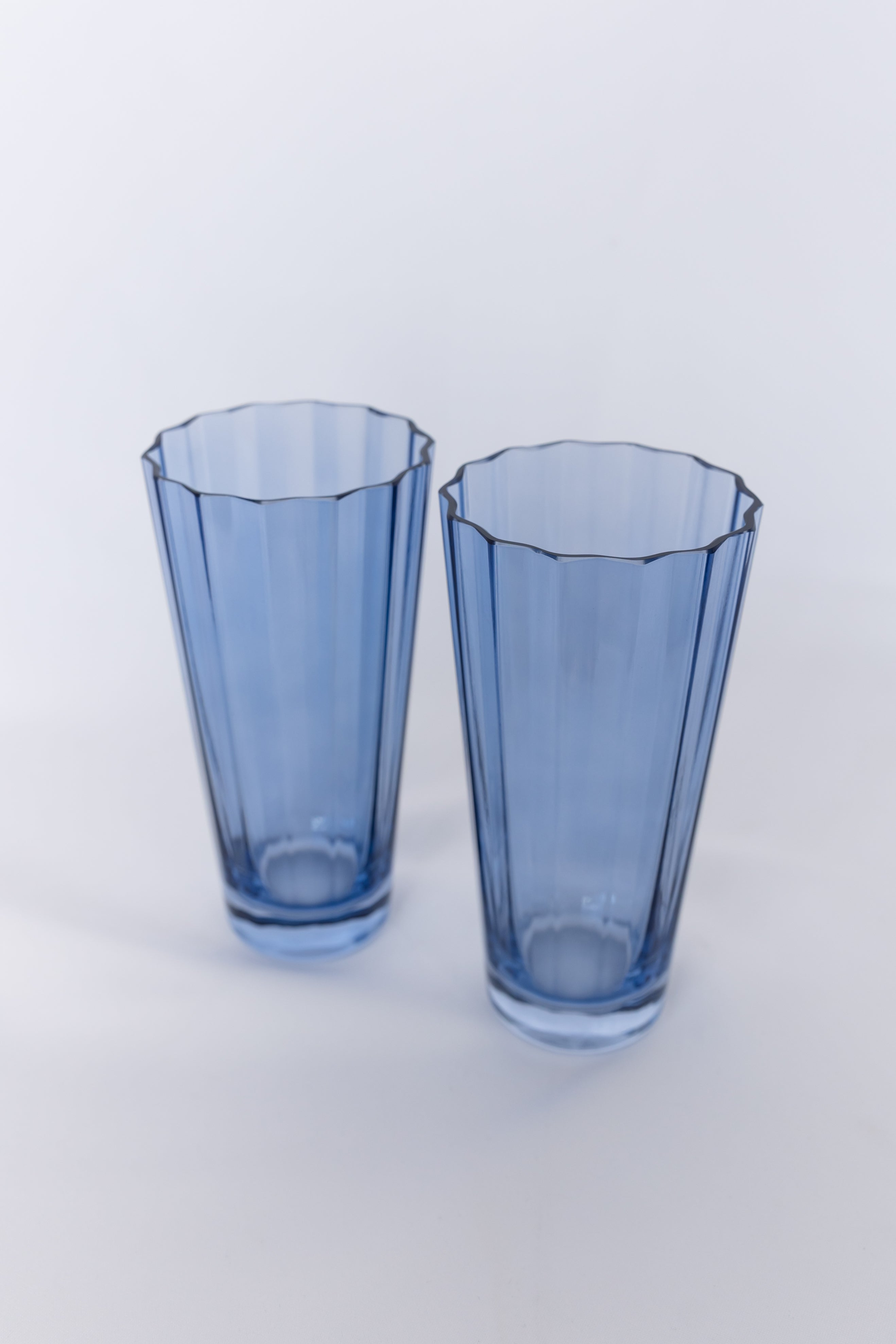 Estelle Colored Sunday Highball Glasses Set of 2 - Cobalt Blue Barware for Cocktails, Iced Tea & Entertaining