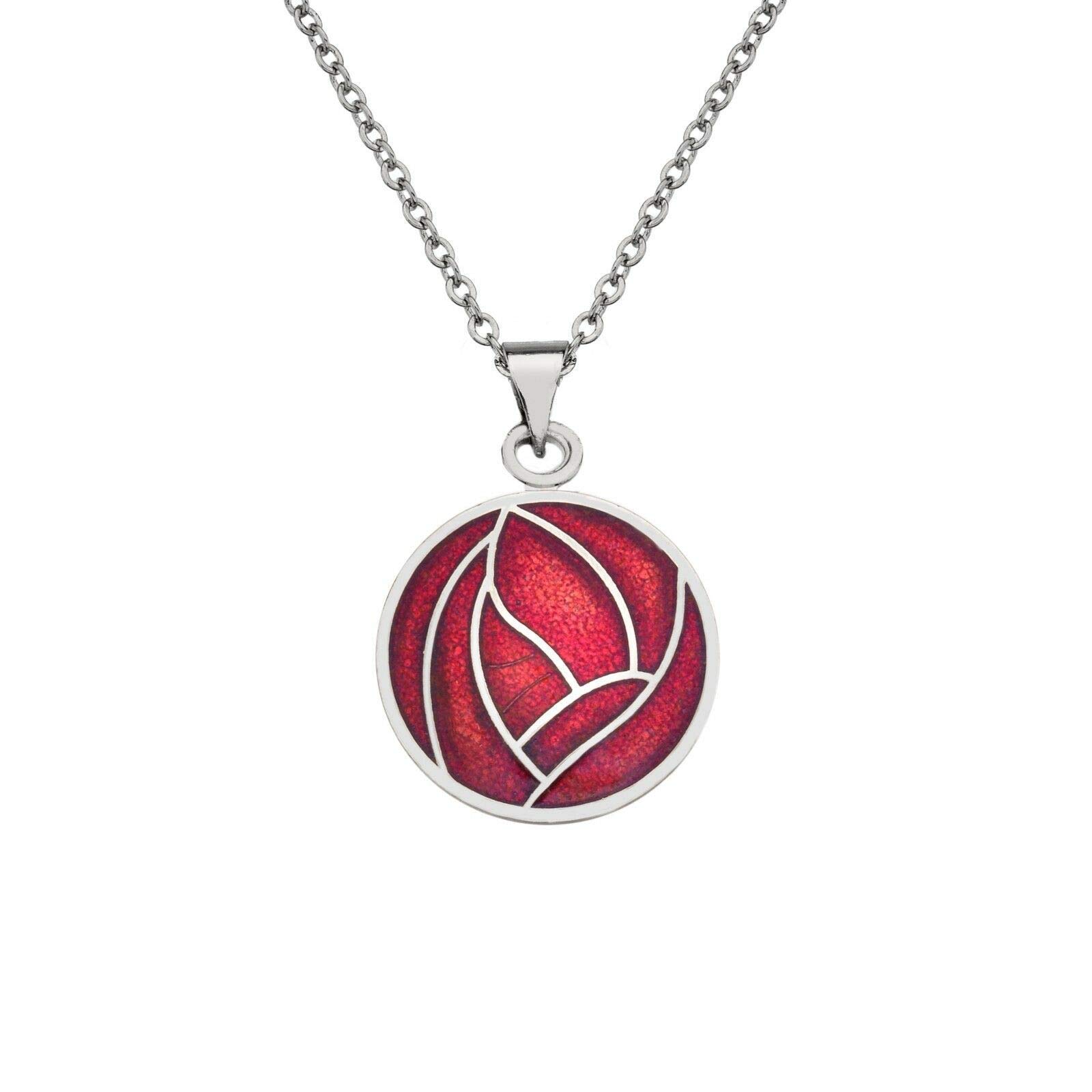 Sea Gems Mackintosh Rose Pendant Necklace - Silver Plated Elegant Jewelry with Branded Gift Box | Perfect for Anniversaries, Valentine's Day & Special Occasions