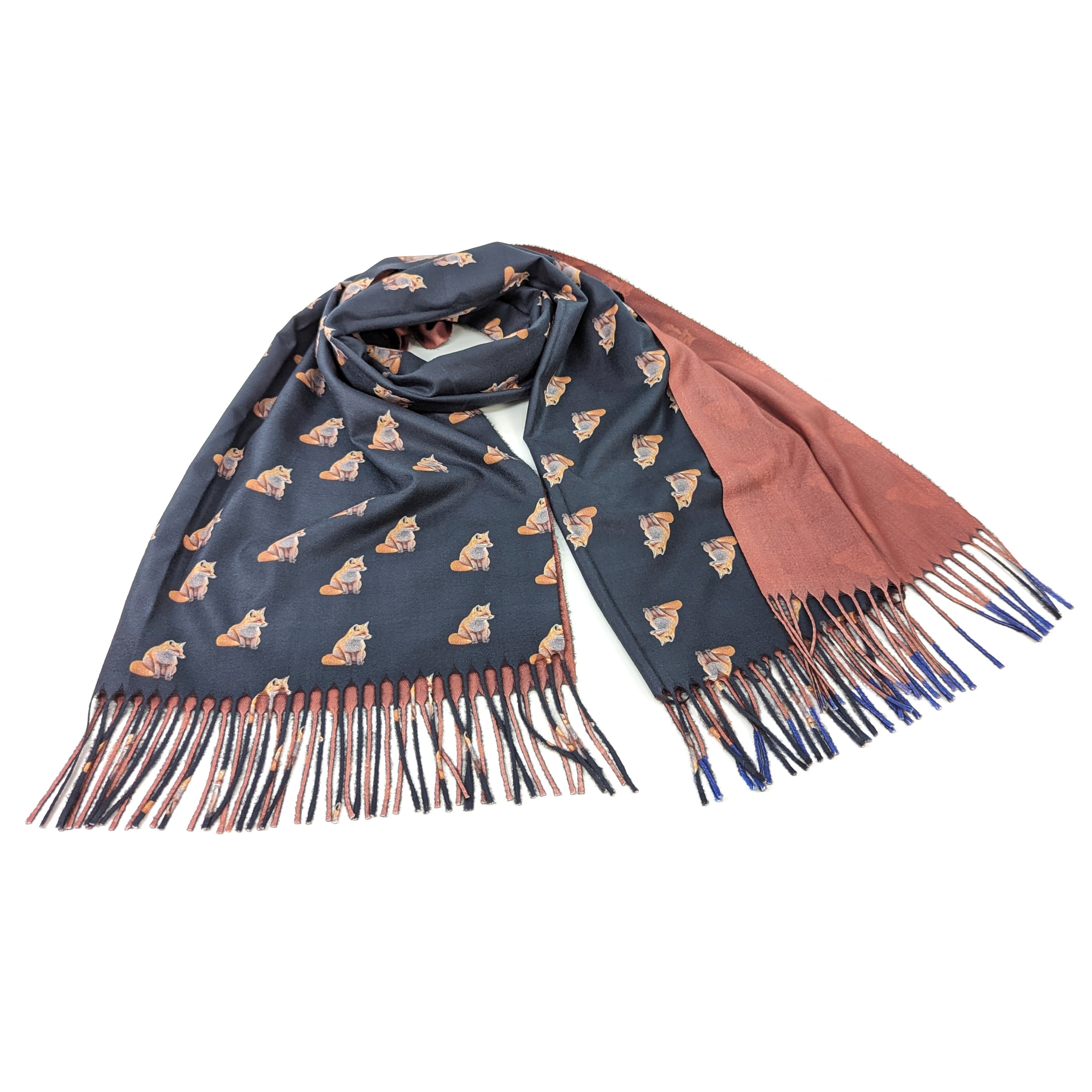 Midnight Fox Pashmina Style Scarf - Premium Soft Cashmere Blend Shawl Wrap for Women | Exclusive Designer Pattern | Perfect for Evening Events, Weddings & Winter Fashion