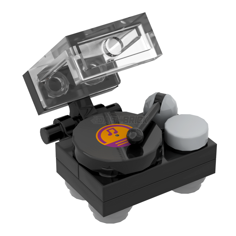 LEGO Record Player Music Vinyl Turntable Building Kit - MiniMOC Model for Music Lovers & Collectors - Perfect for Home Decor, Gifts & Creative Play