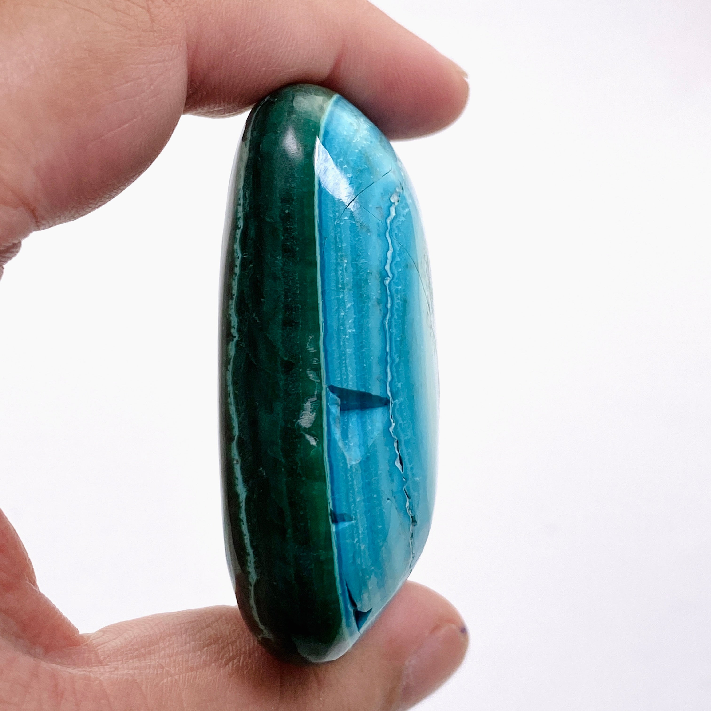 Natural Malachite and Chrysocolla Polished Freeform Stone - Congo CR3749 | Healing Crystal for Meditation, Jewelry Making & Home Decor