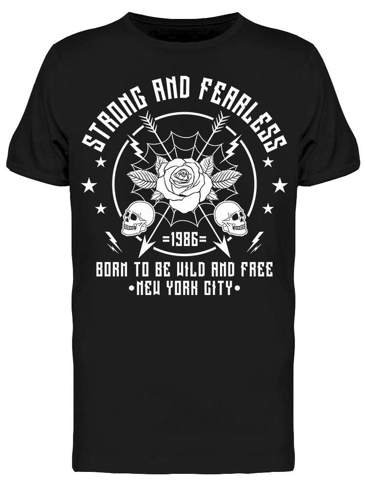 Smartprints Strong and Fearless Rose Graphic T-Shirt for Men | Premium Cotton Tee | Casual Streetwear & Everyday Outfit