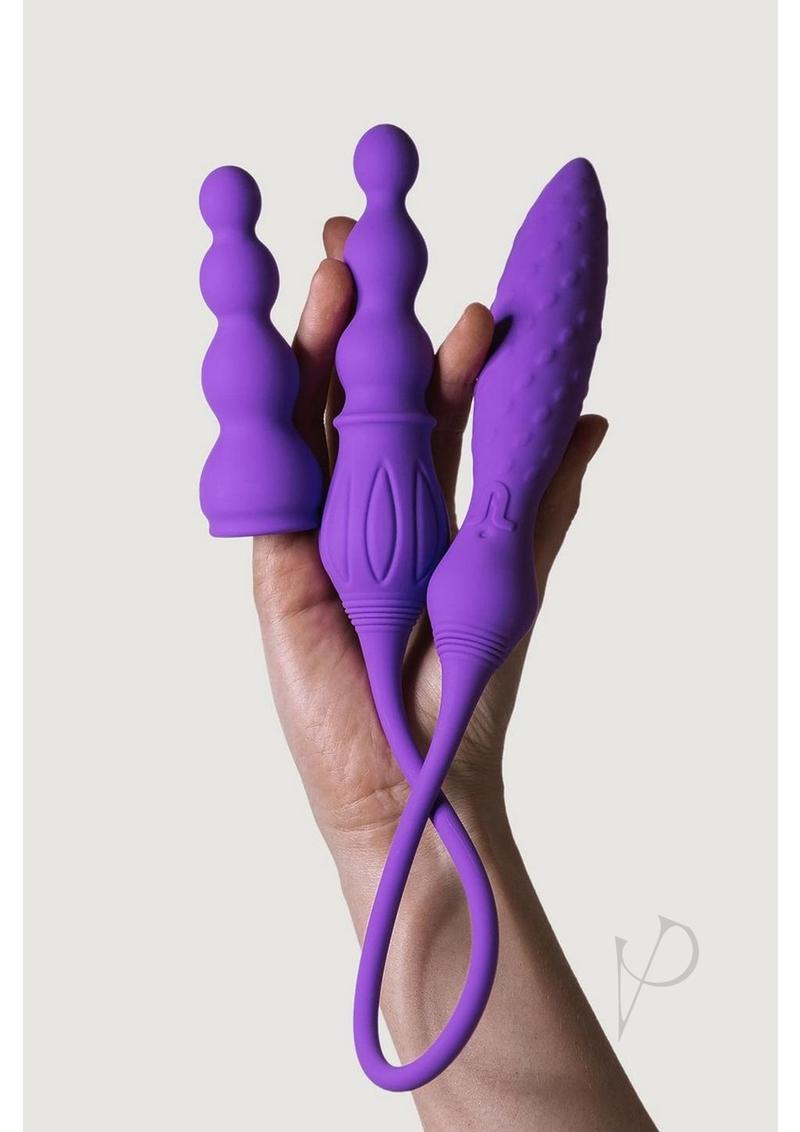 2X Rechargeable Silicone Double Vibrator with Remote Control - Purple | Waterproof Adult Toy for Couples & Solo Play | Bedroom Accessories for Enhanced Intimacy