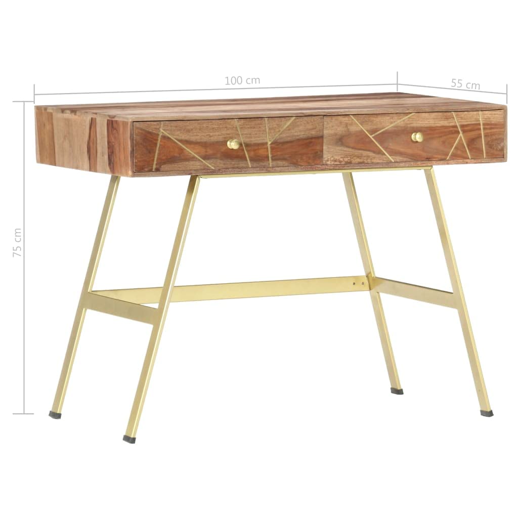 Solid Sheesham Wood Writing Desk 39.4