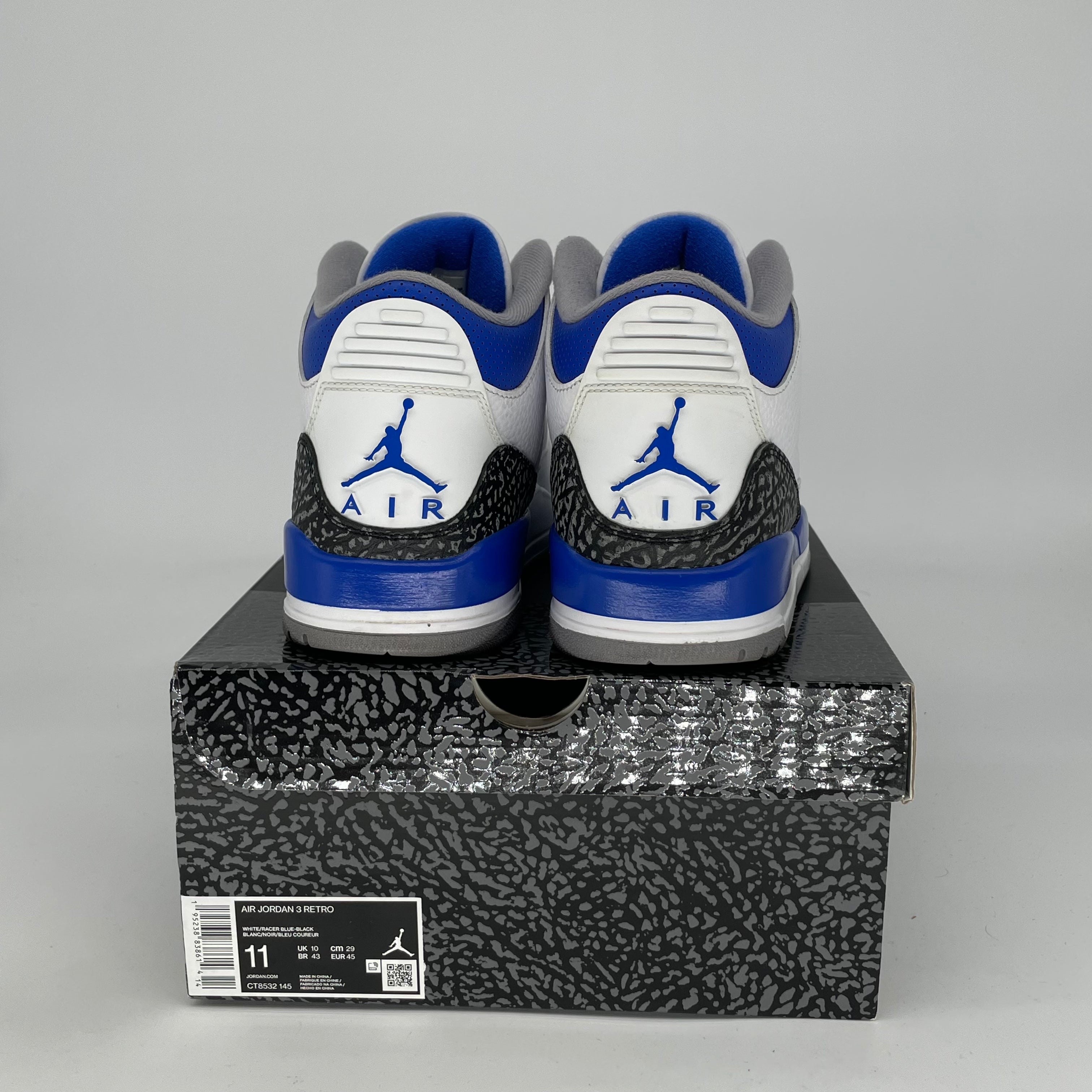 AIR JORDAN 3 RACER BLUE Men's Basketball Shoes - Size 11 & 12.5W (CT8532-145) - Retro Sneakers for Streetwear & Sports Performance