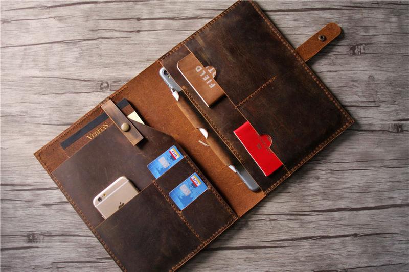 Custom Engraved Leather iPad Case - Premium Protective Sleeve for iPad Pro/Air/Mini - Perfect for Business, Travel & Home Office Use