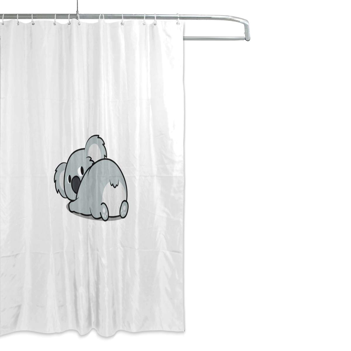 Cute Koala Shower Curtain 72x72 Inch - Waterproof Polyester Bathroom Decor with Hooks | Perfect for Kids' Bathroom, Nursery, or Animal-Themed Home Decor