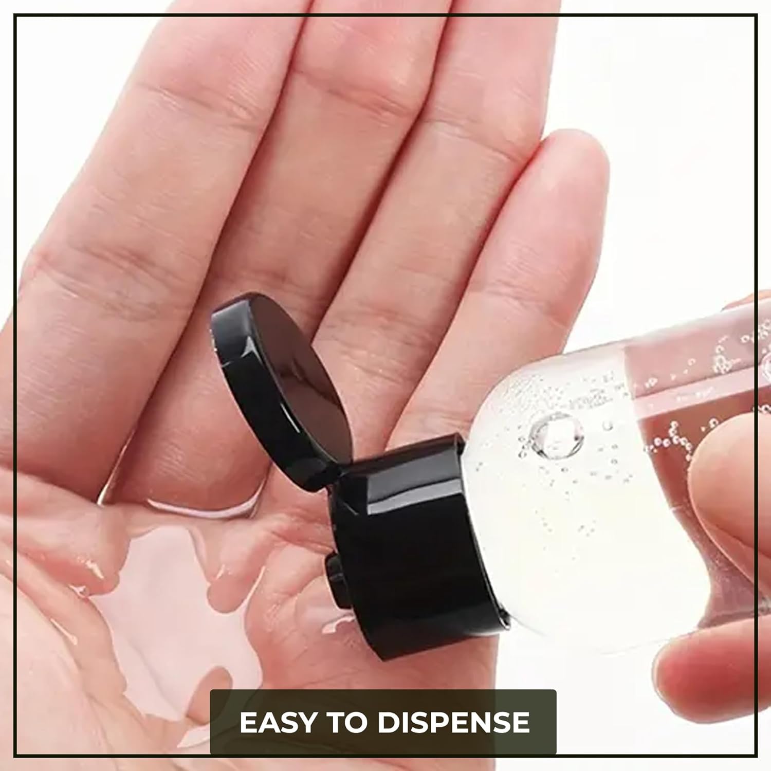 Zollyss 4-Pack 100ml Clear Refillable Travel Bottles - Leak-Proof Squeeze Containers with Black Flip Caps for Shampoo, Lotion, Creams & Toiletries | Perfect for Air Travel, Gym, Camping & Home Organization