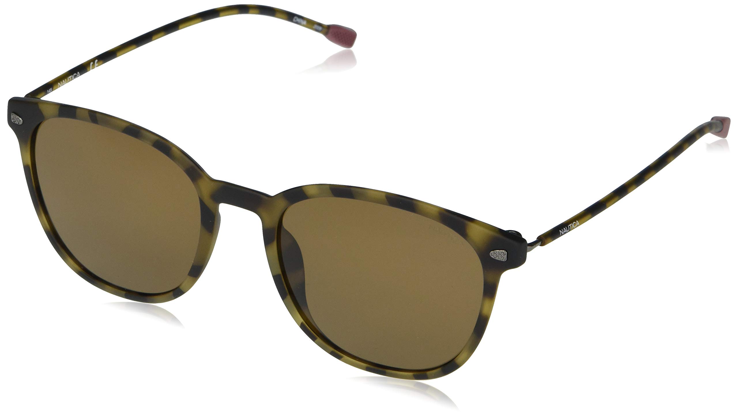 Nautica N6247s Polarized Round Sunglasses for Men - UV Protection, Lightweight & Stylish - Perfect for Driving, Beach, and Outdoor Activities