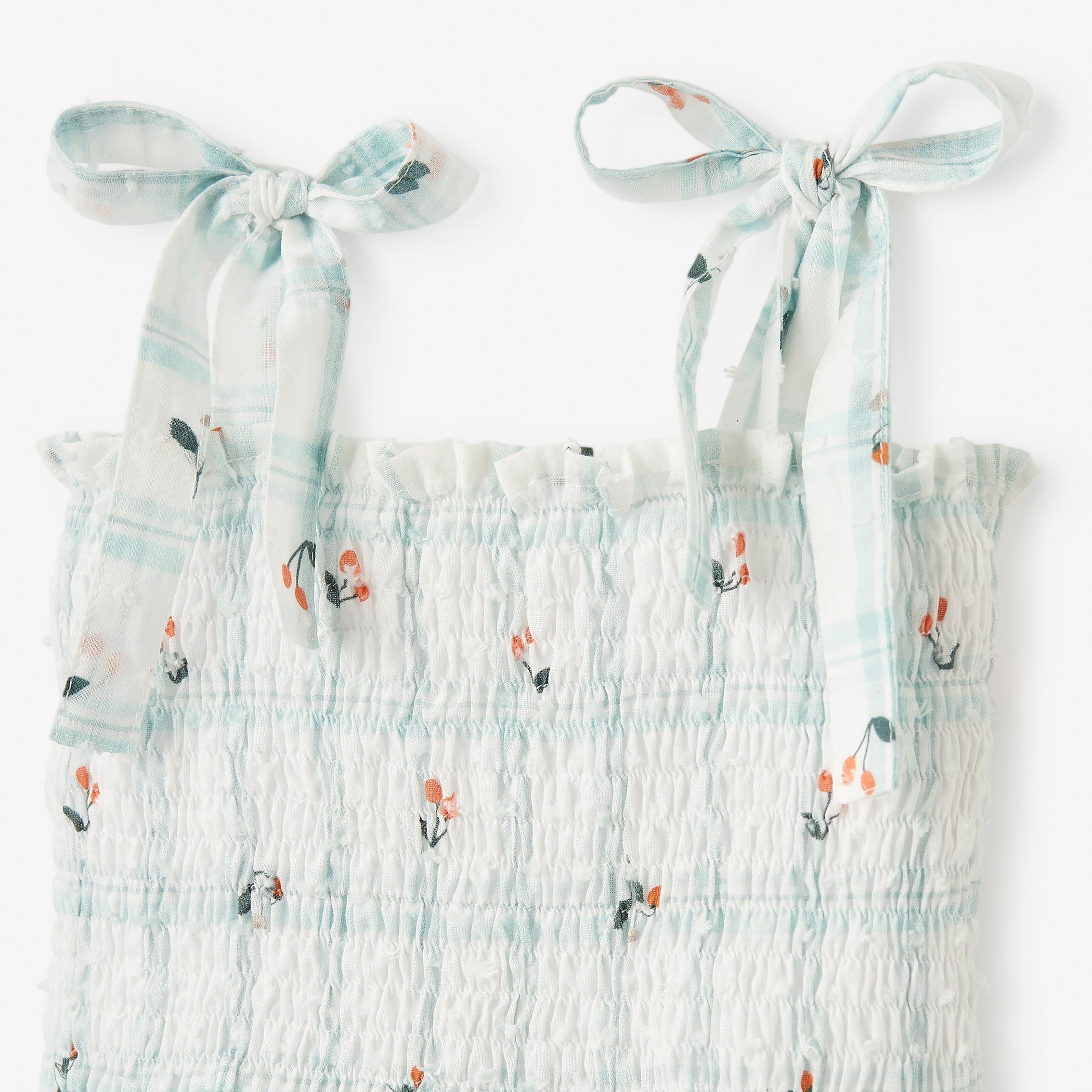Strawberry Print Smocked Tie Top with Bloomer Set - Cute Summer Outfit for Picnic, Beach, and Outdoor Activities
