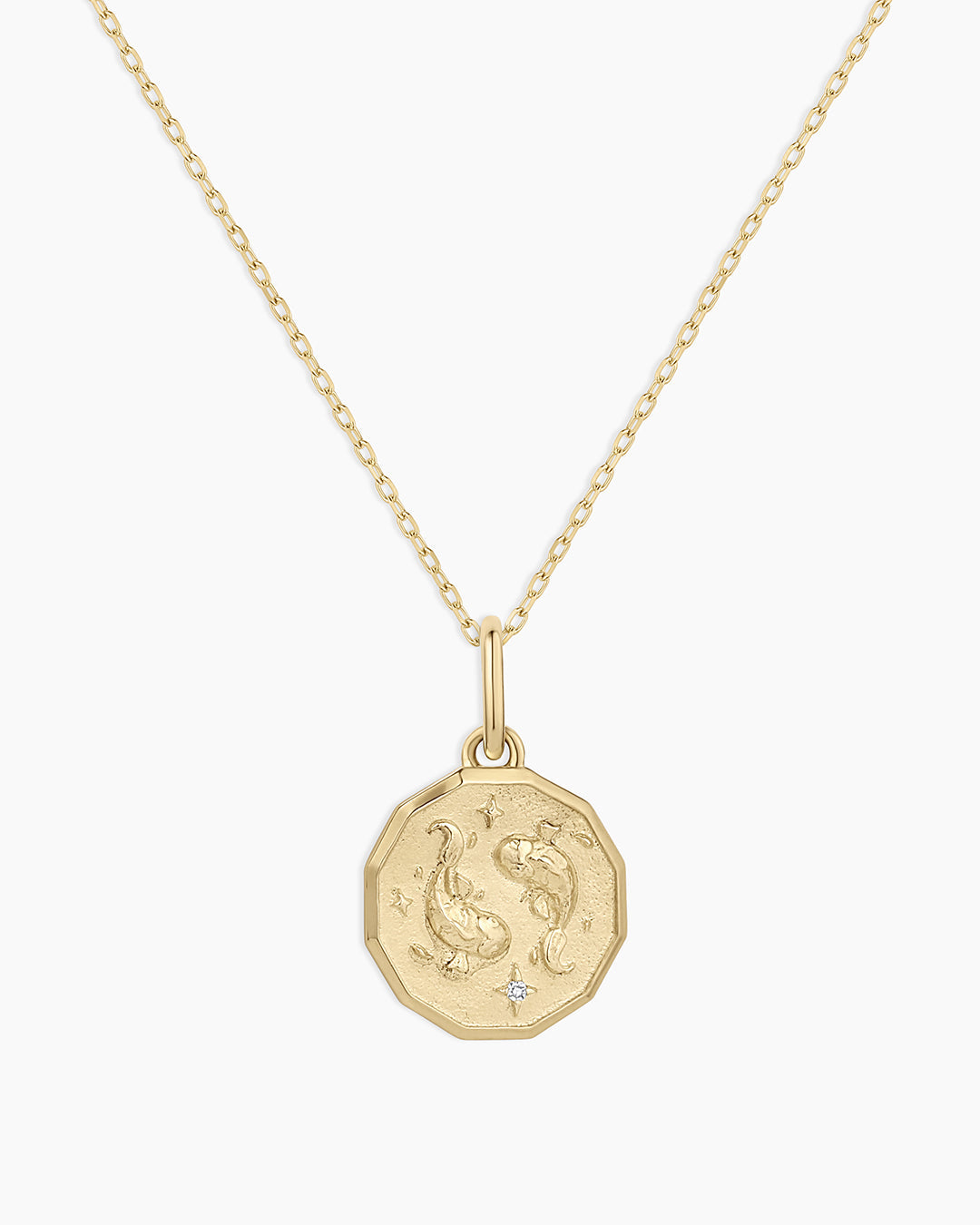 12 Zodiac Diamond Coin Charm Necklace - Elegant Gold Pendant for Women - Perfect for Birthdays, Anniversaries & Gifts
