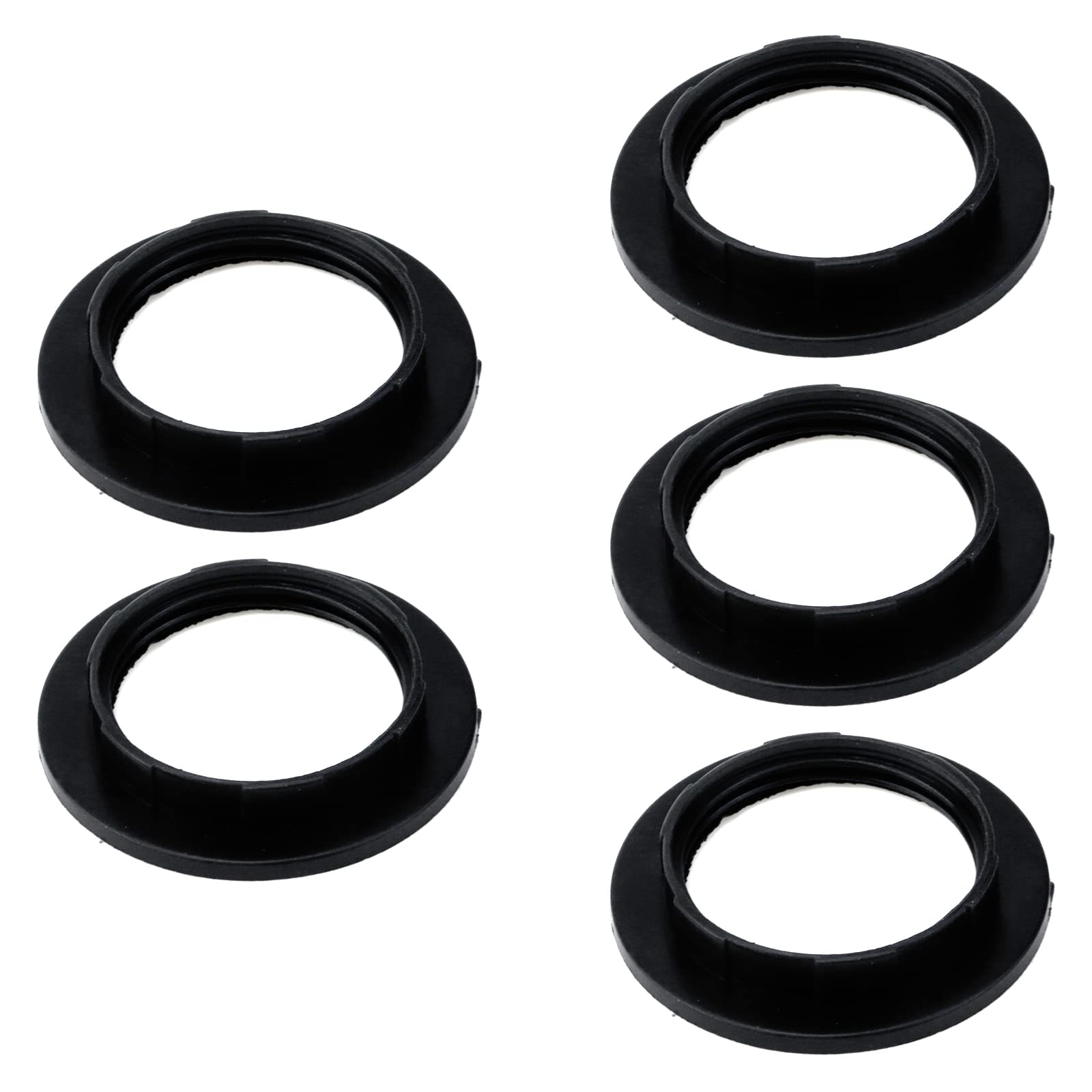 5PCS E27 Lamp Shade Retaining Ring Collar - 40.5mm/1.59Inch Light Fixture Adapter for Floor Lamps, Wall Lights, Pendant Lighting & Table Lamps (Black) - Perfect for Home Decor, Living Room, Bedroom and Office Lighting Accessories