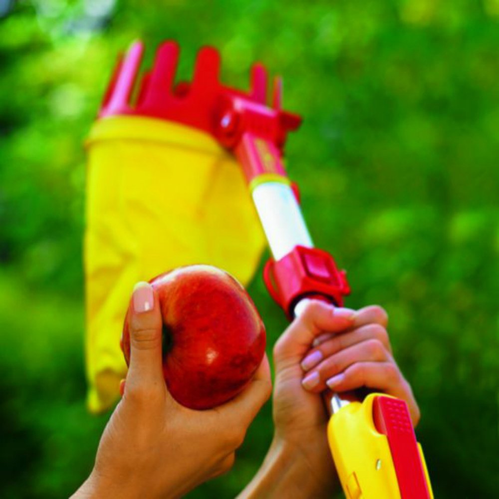 WOLF-Garten Fruit Picker with Cutting Blade & Soft Cloth Catching Bag - RGM | Harvest Apples, Pears & Citrus Safely | Perfect for Home Gardeners & Orchard Use