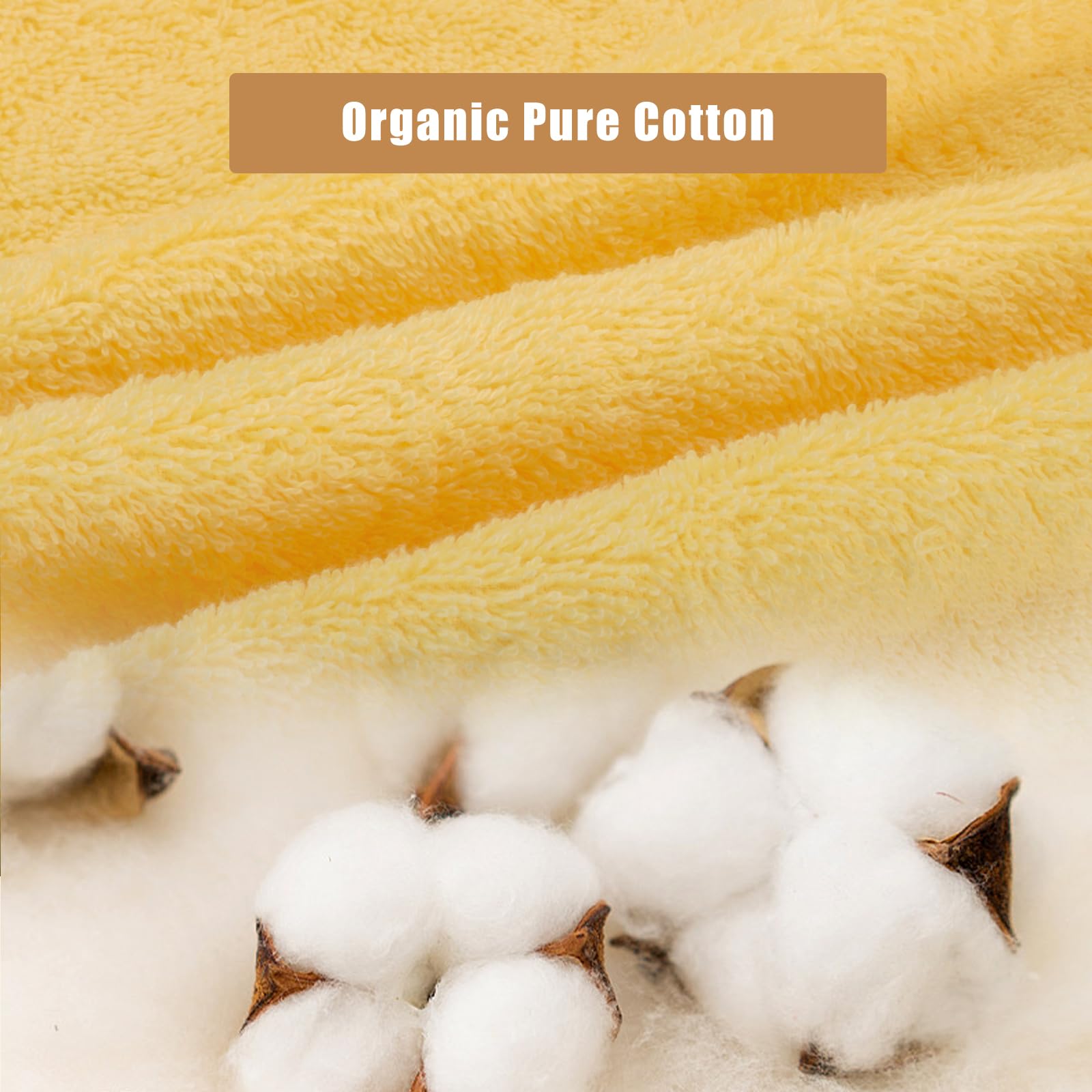 SEMAXE 100% Cotton Hand Towels for Bathroom - Soft & Absorbent Towel Set with Hanging Loops (4 Pack, Yellow & Grey) - Perfect for Gym, Shower, Hotel, Spa, Kitchen & Home Use