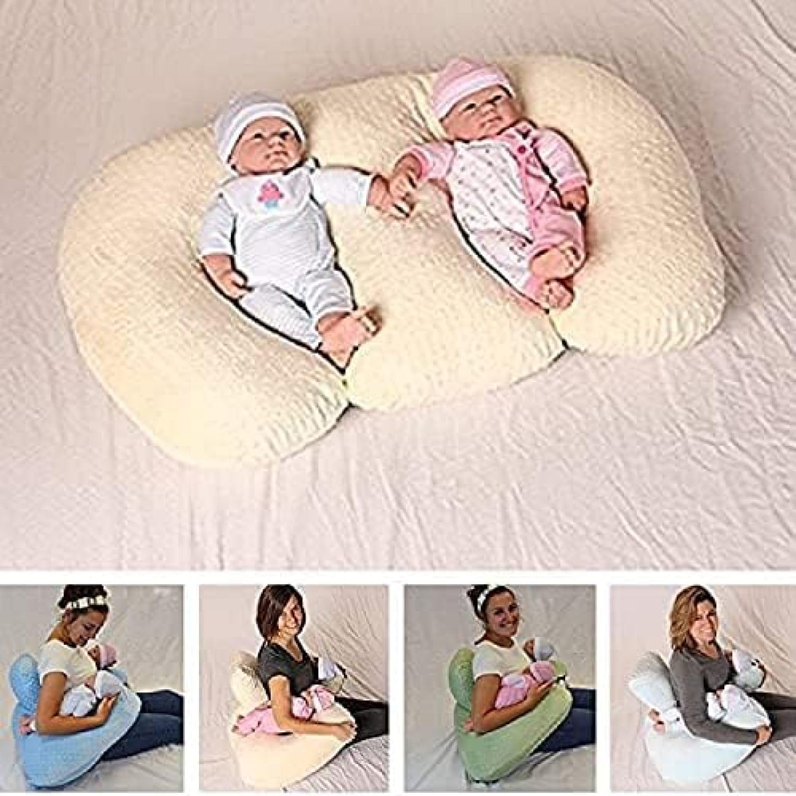 Multifunctional Nursing Pillow for Twins - Breastfeeding Support Pillow for Pregnant Women & New Moms, Soft Machine-Washable Cotton Cover, Ergonomic Design (Pink) - Perfect for Feeding, Lounging & Tummy Time