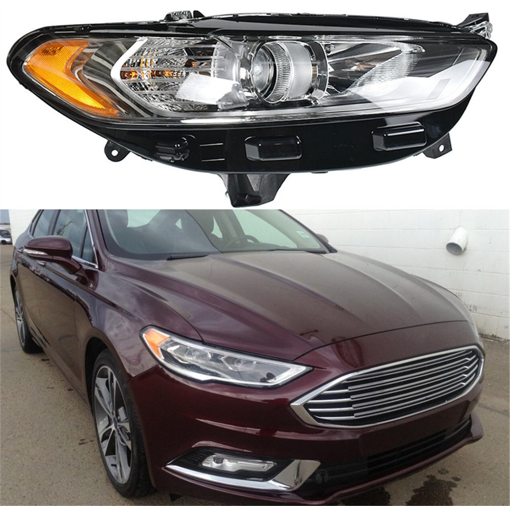 2013-2016 Ford Fusion Right Passenger Side Headlight Assembly Replacement - Halogen Compatible (Part #FO2503304) | Perfect for Night Driving & Foggy Conditions
