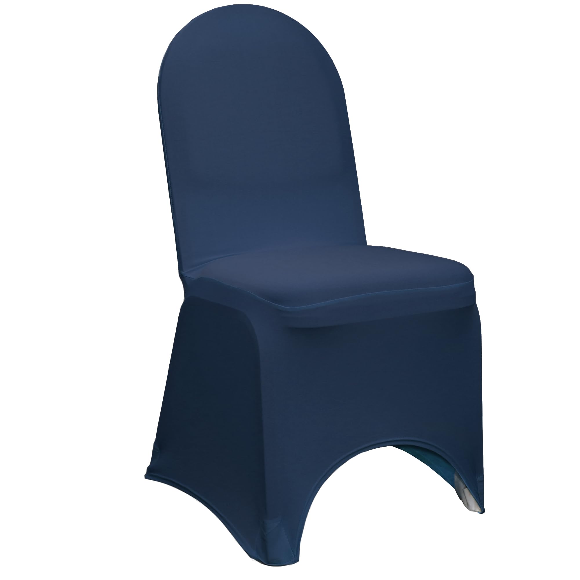 50 Pack Stretch Spandex Banquet Chair Covers - Navy Blue Wedding Slipcovers, Premium Quality Elastic Chair Covers for Weddings, Parties & Events - Fits Most Standard Chairs