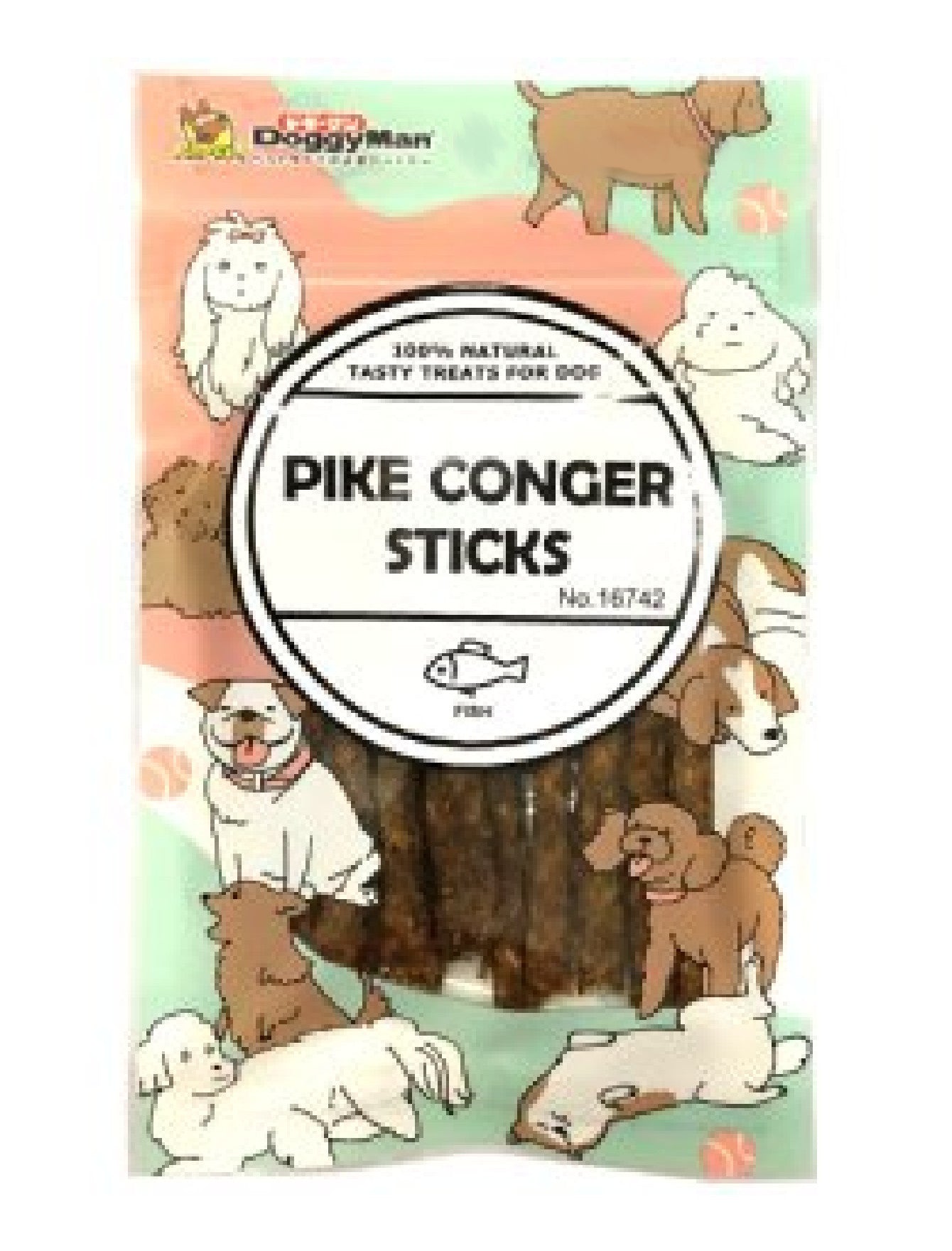 DoggyMan Single Ingredient Pike Conger Sticks - Natural Dog Treats 40g for Training & Rewards | Healthy Snack for Small & Medium Dogs