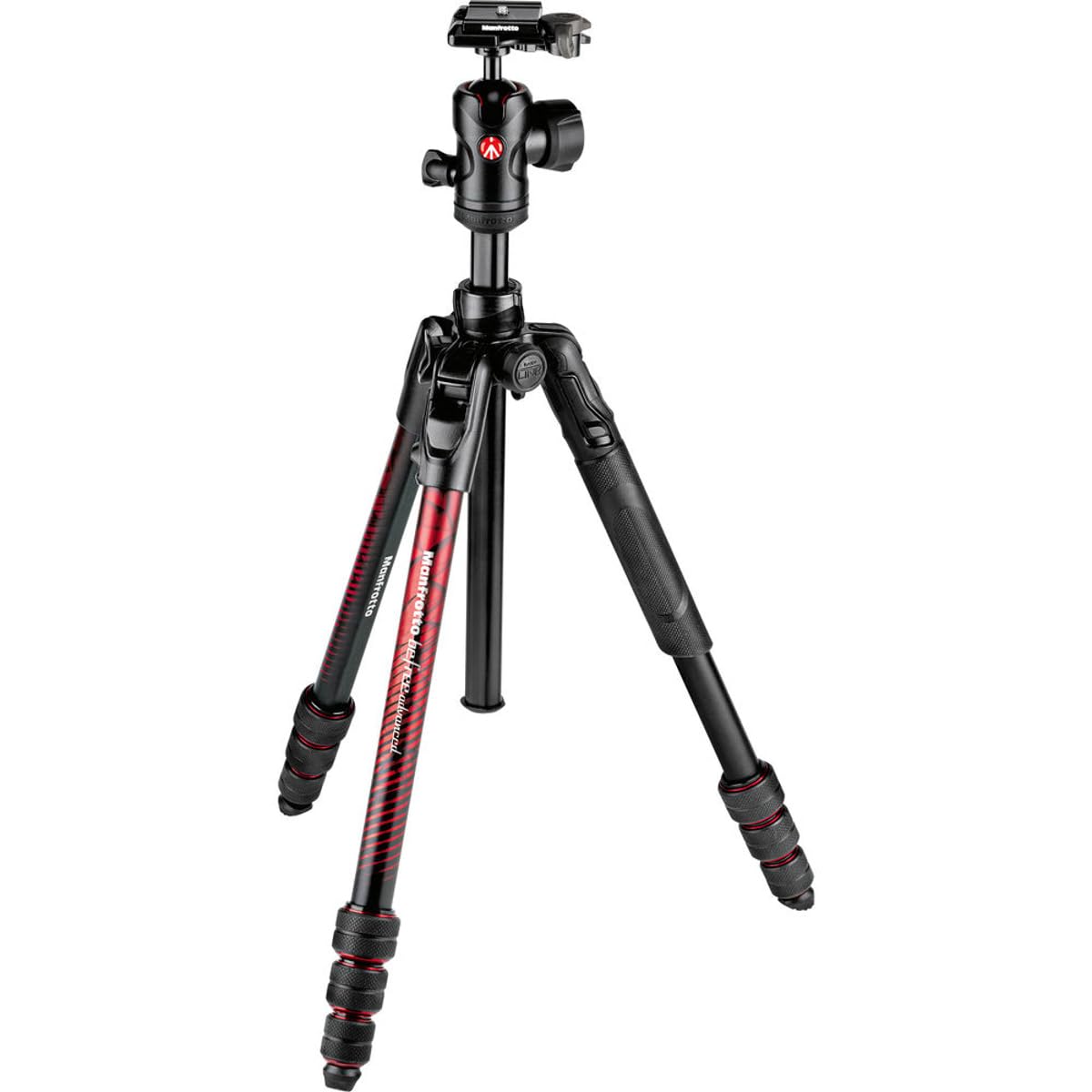 Manfrotto Befree Advanced Twist 4-Section Aluminum Travel Tripod with Ball Head - Lightweight Compact Camera Stand for DSLR & Mirrorless - Perfect for Travel, Hiking & Outdoor Photography (Red)