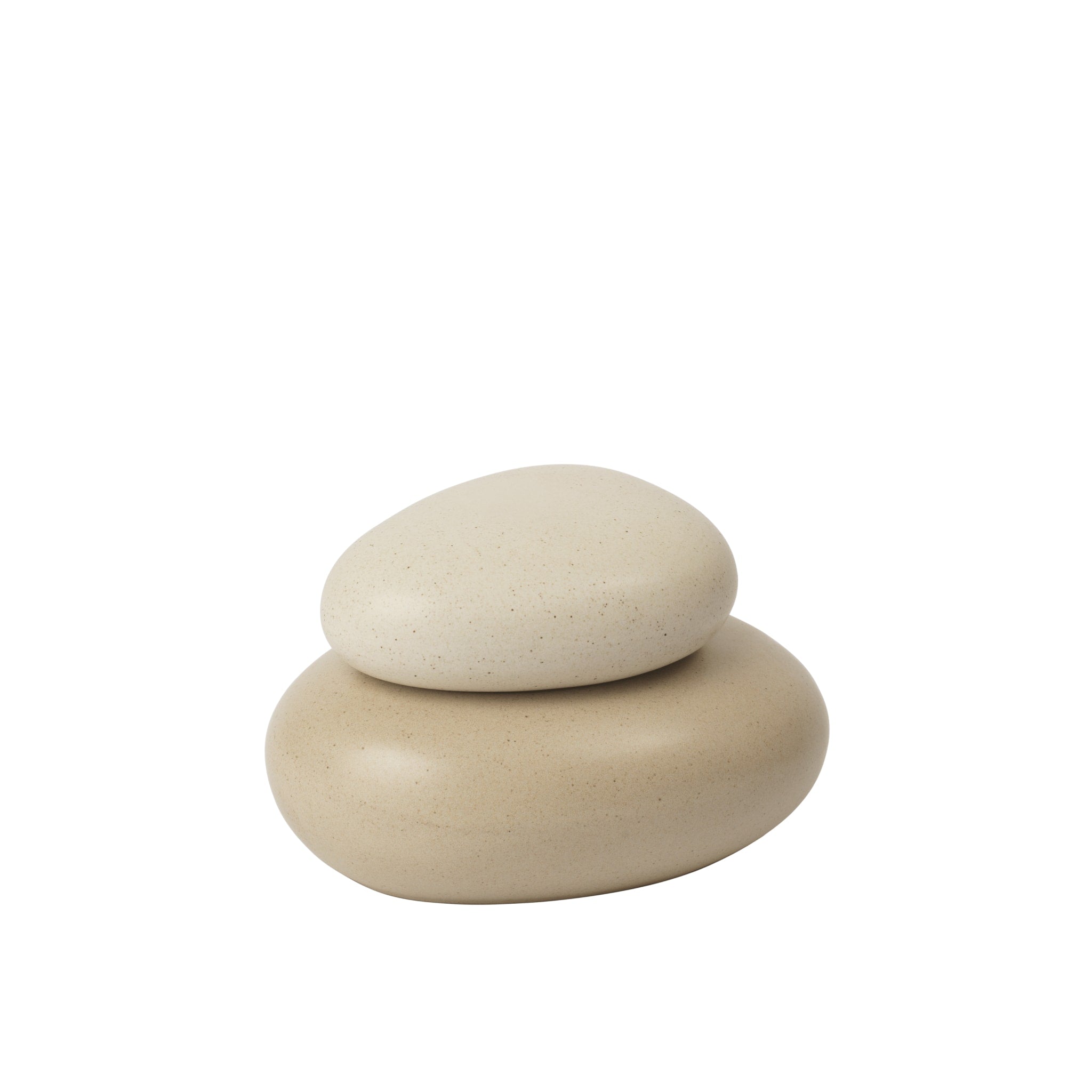 FERM LIVING Pebble Box - Medium Size 11cm Height in Sand/Cream - Stylish Storage for Home Decor, Bathroom Organizer & Jewelry Holder