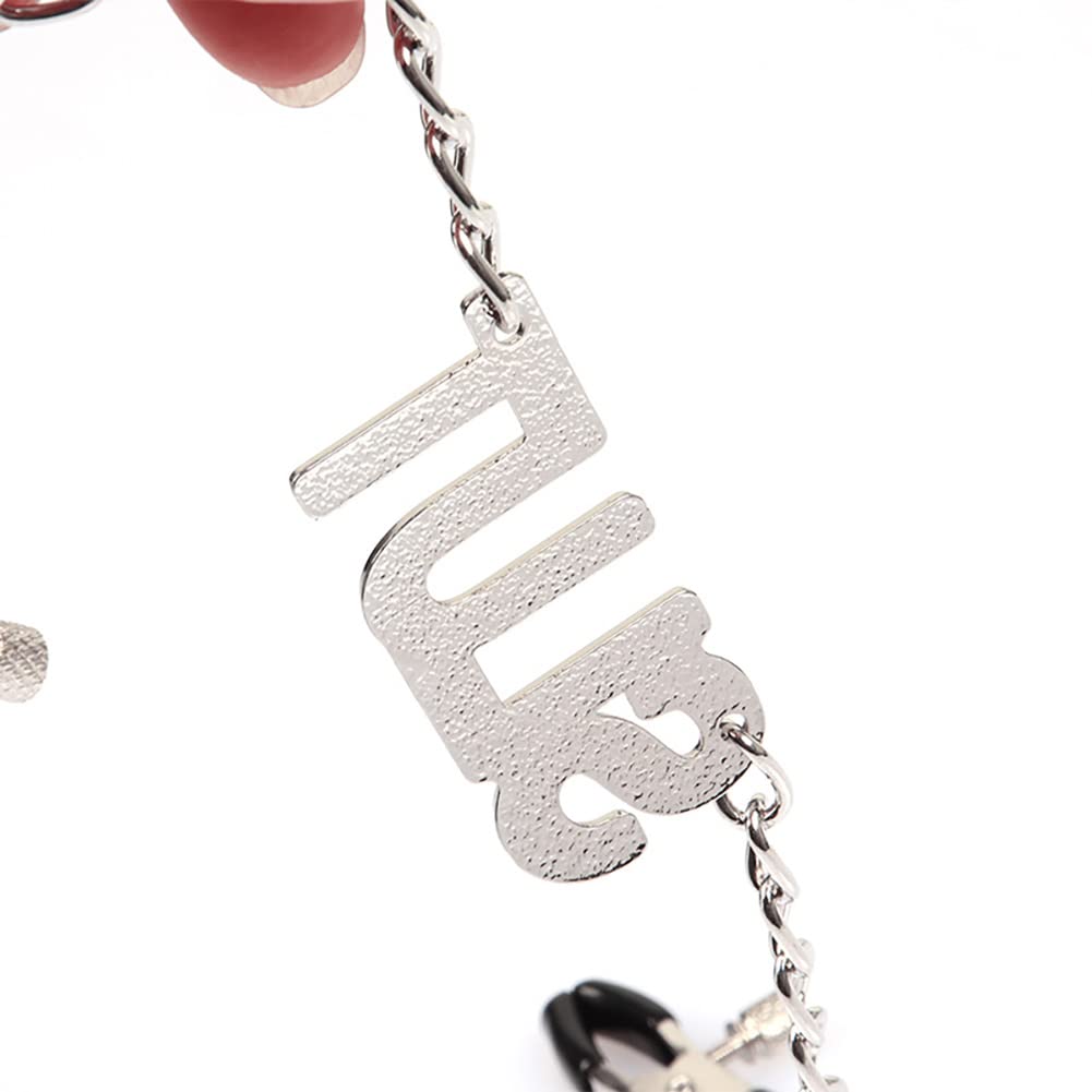 Sensual Nipple Clamps with Chain - Adjustable Non-Piercing Body Jewelry for Women & Couples - Perfect for BDSM, Role Play & Intimate Pleasure - Sexy Accessory for Bedroom Fun & Boudoir Photography