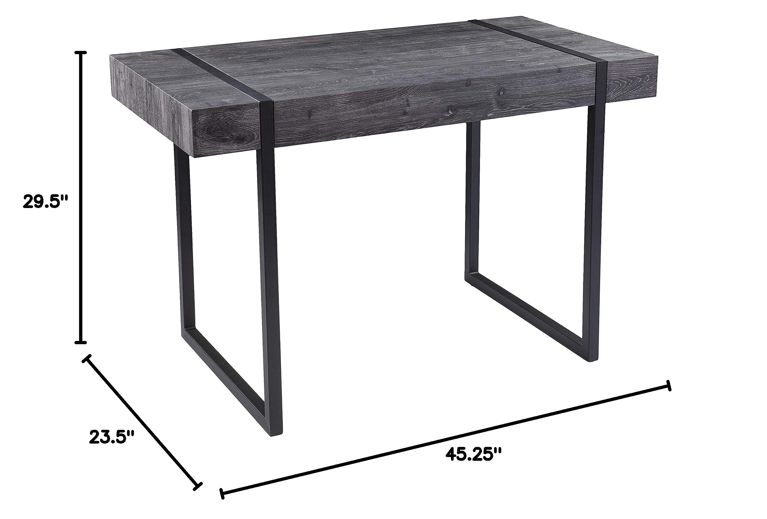 SEI Furniture Harkriven Small Space Desk for Home Office - Compact Writing Desk with Storage Shelf, Black - Perfect for Apartments, Dorms & Small Spaces