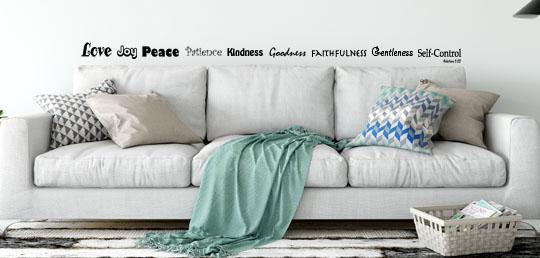 Fruit of the Spirit Wall Art - Inspirational Bible Verse Decal with Love, Joy, Peace, Patience, Kindness, Gentleness, Self Control - Perfect for Christian Home Decor, Sunday School & Church Wall Decoration