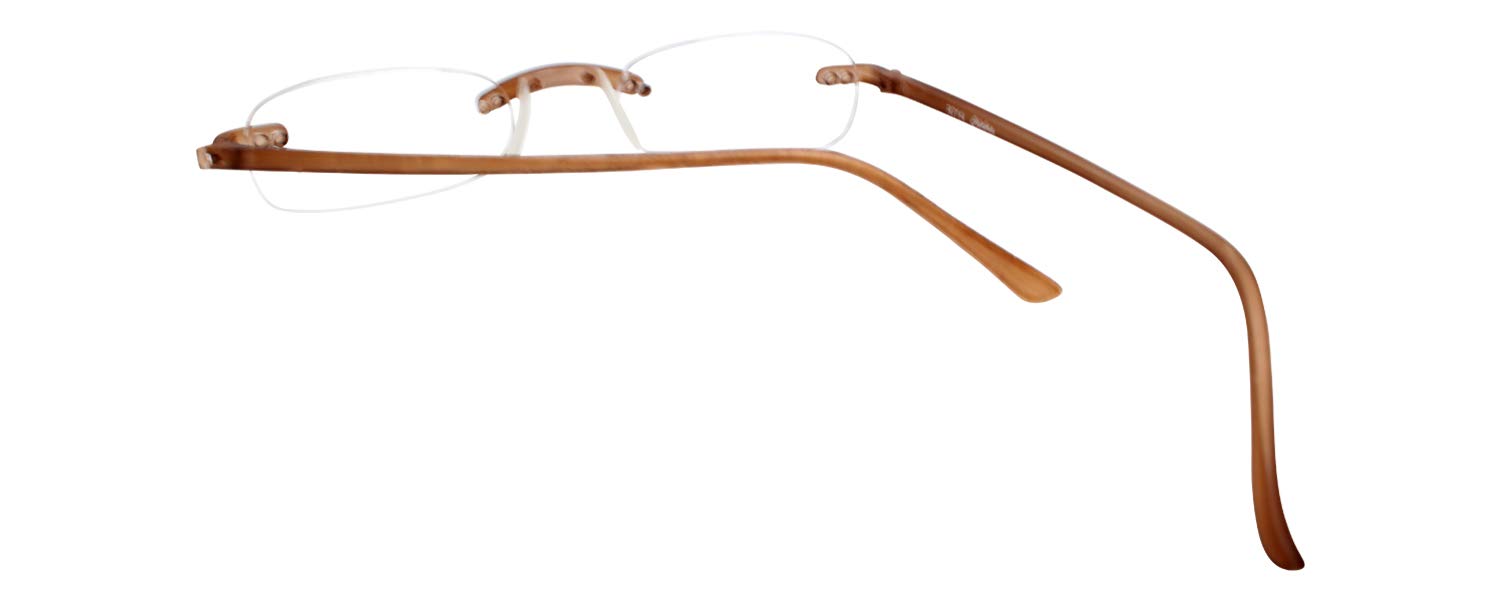 The Original Flexie Reading Glasses By Calabria - Comfortable Spring Hinge Readers (3.25 Magnification, Root Beer Color) for Reading, Computer Work & Crafts