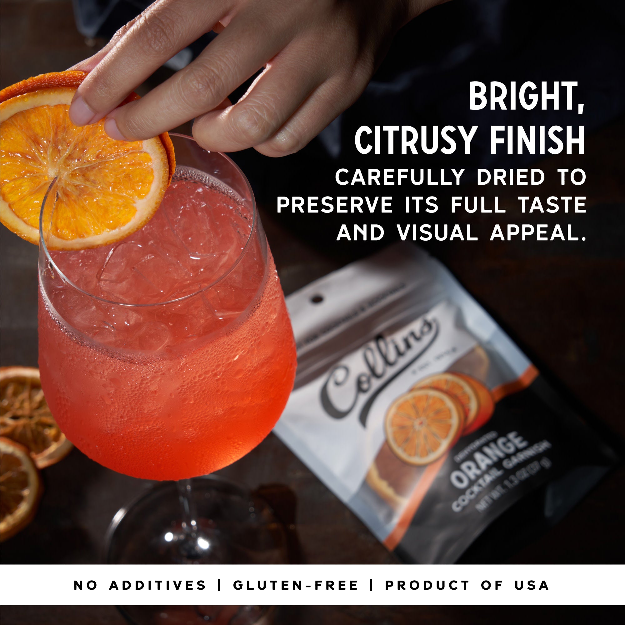 Dehydrated Orange Slices for Cocktails - 1.3 oz Dried Citrus Garnish for Drinks, Mocktails & Baking | Perfect for Home Bars, Party Decor & Gift Ideas
