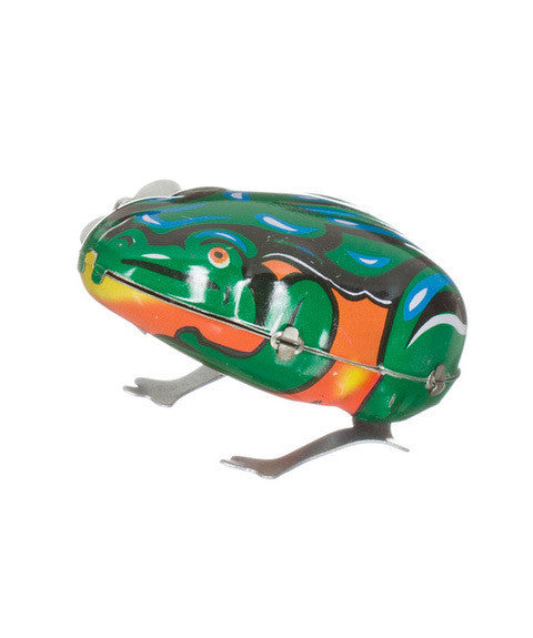 Vintage Wind Up Tin Frog Toy - Retro Mechanical Jumping Frog for Kids & Collectors - Fun Gift for Birthdays & Party Favors