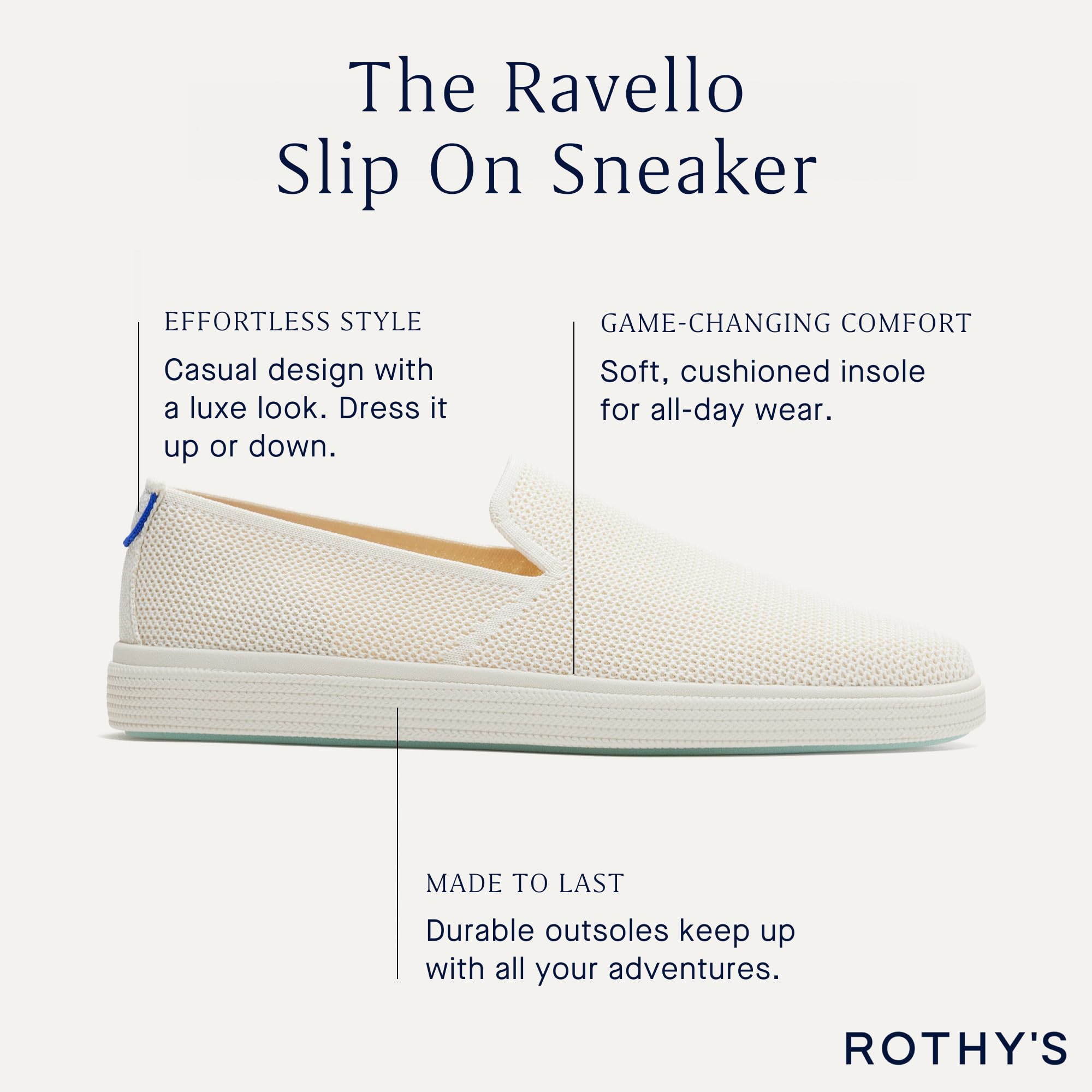 Rothy's The Ravello Slip On Sneaker for Men | Eco-Friendly Recycled Plastic Bottle Shoes | Machine Washable Casual Fashion Sneakers | Perfect for Work, Travel & Everyday Wear