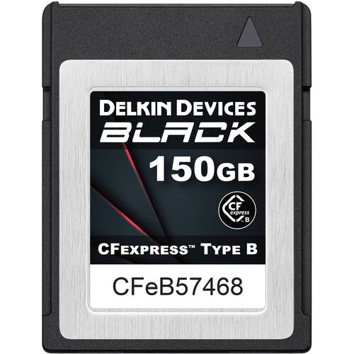 Delkin DCFXBBLK150 150GB BLACK CFexpress Type B Memory Card - High-Speed Storage for Professional Cameras, 4K Video & Photography