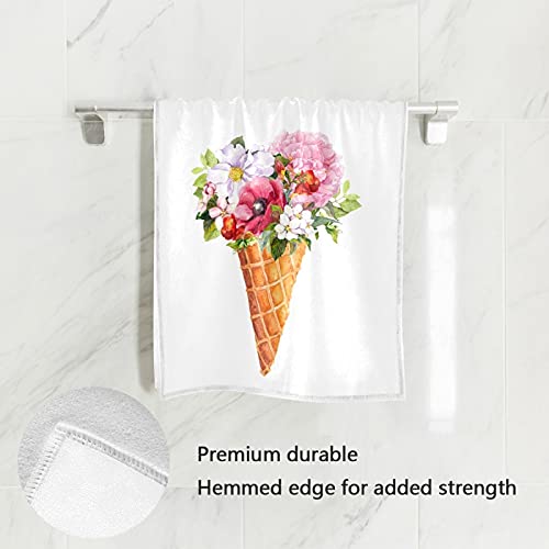 Premium Ice Cream Cone Floral Hand Towels - 30