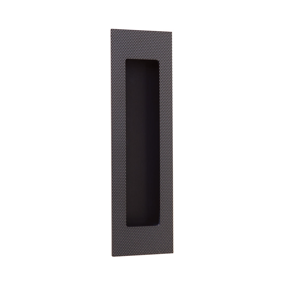 Modern Knurled Rectangular Oil Rubbed Bronze Recessed Door Pull - Cabinet & Drawer Hardware for Kitchen, Bathroom, and Furniture Upgrade