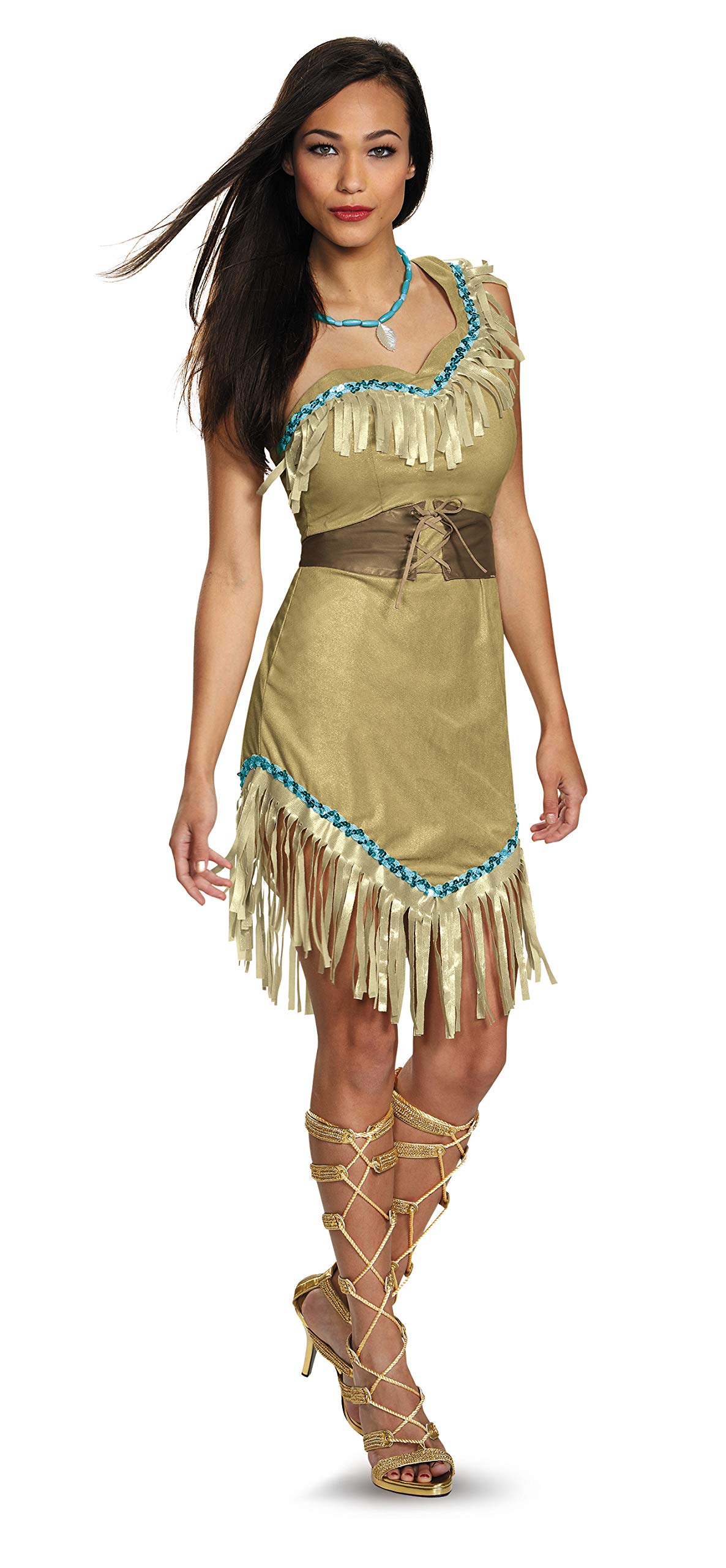 Disney Pocahontas Deluxe Adult Costume for Women - Authentic Native American Princess Dress for Halloween, Cosplay & Themed Parties