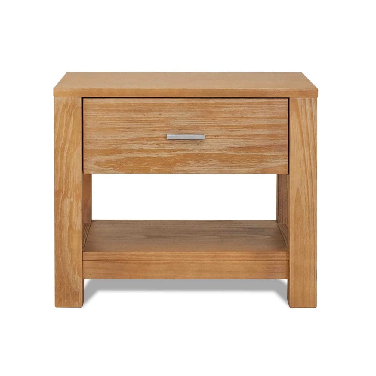 Solid Acacia Wood Loft Nightstand - Modern Grain Wood Bedside Table for Bedroom, Living Room & Dorm Room - Stylish & Durable Wooden Furniture with Natural Finish