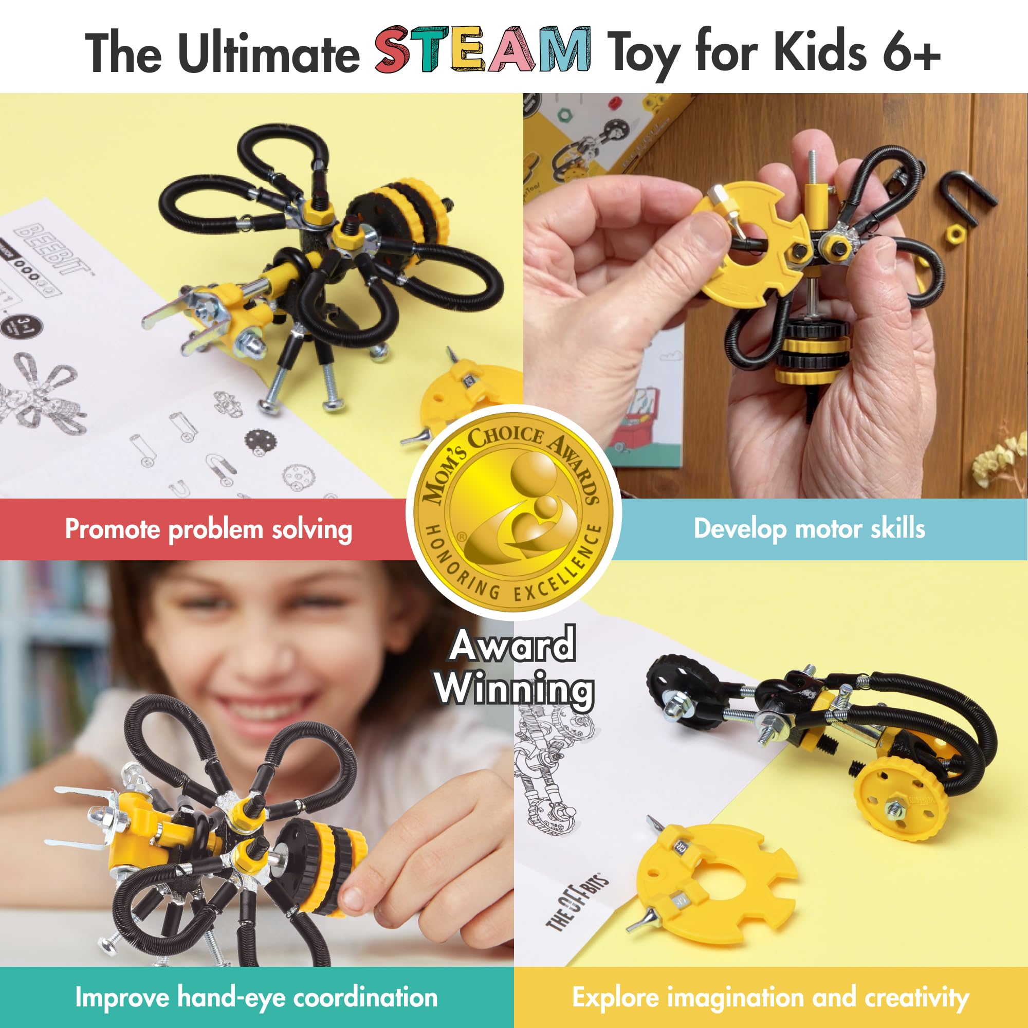 STEM Building Toys for Kids Ages 6-9 | The Off Bits DIY Robot Construction Kit - Educational Engineering Toys for Boys & Girls | Build Your Own Animal Robots | Perfect for Classroom STEM Activities, Birthday Gifts & Creative Play