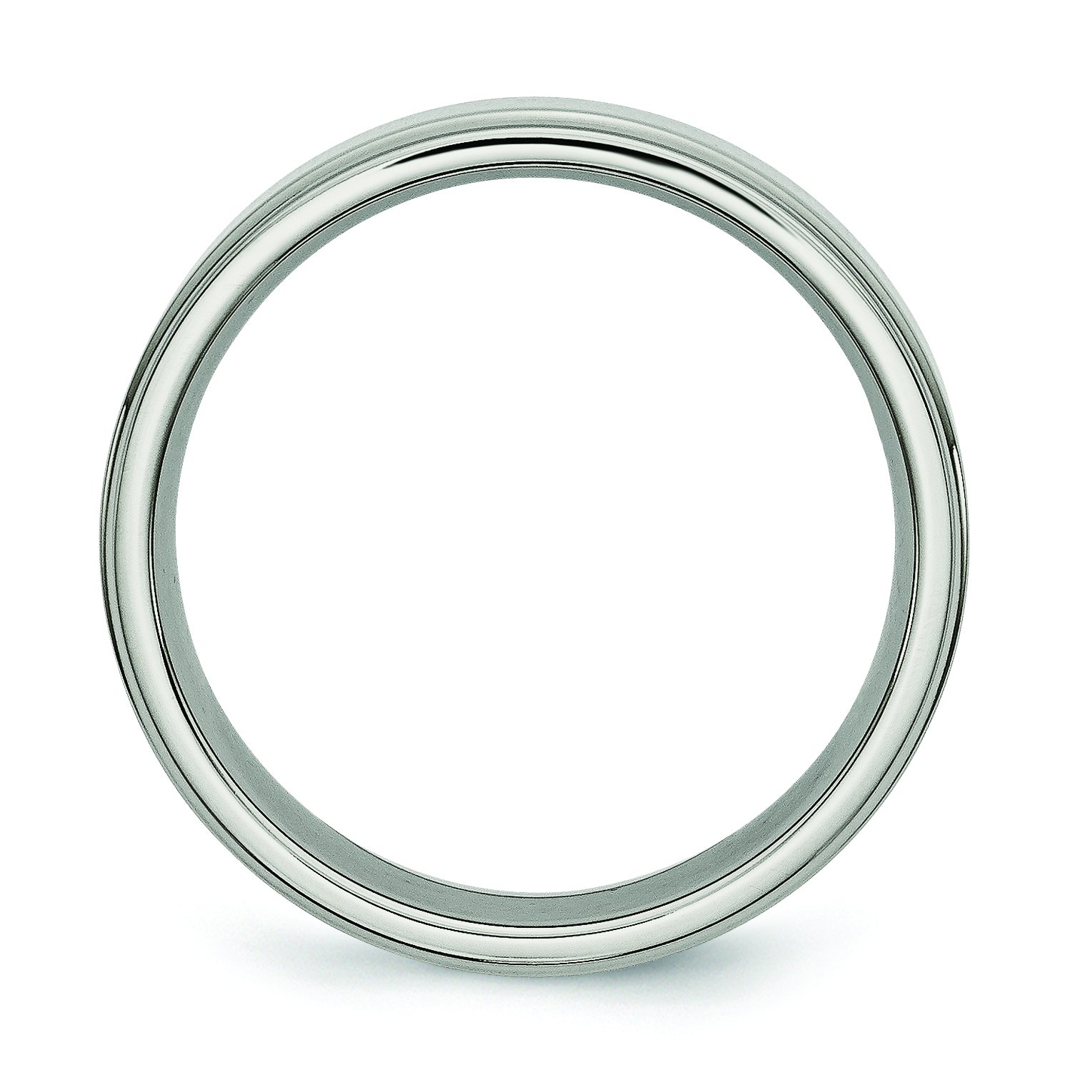 Men's Titanium Wedding Band Ring - 6mm Polished with Ridged Edge Design - Durable & Comfortable for Everyday Wear, Anniversary Gifts & Special Occasions